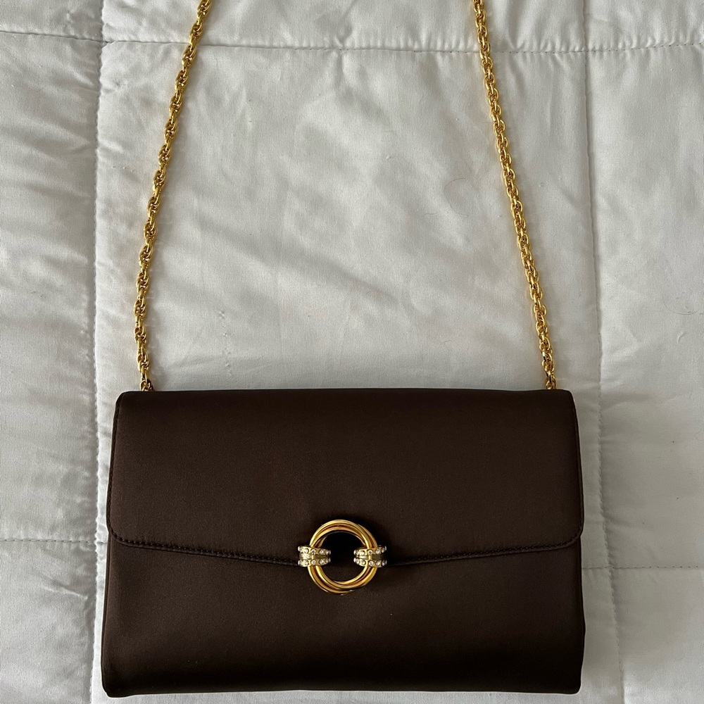 Rodo Italy Brown Satin Clutch
